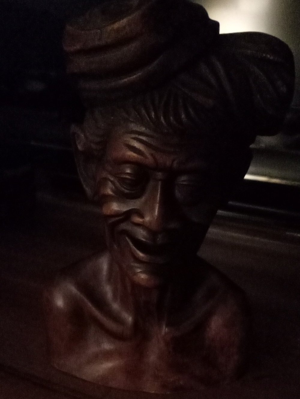 Vintage Mid-Century Balinese Wood Carving Bust - Pre-1949 Stamped